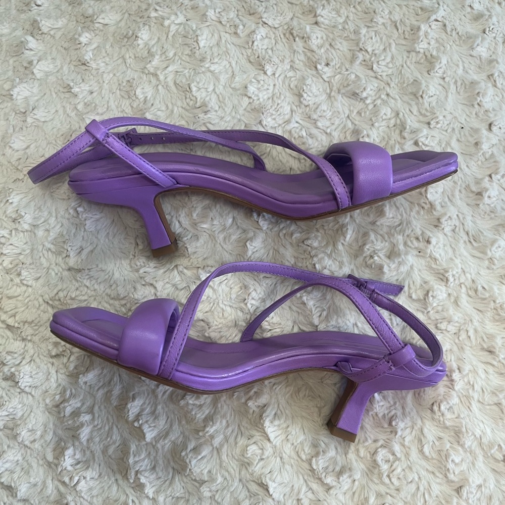 Vince Cottin Purple Square Toe Heeled Sandal 5.5 New - Picture 3 of 6